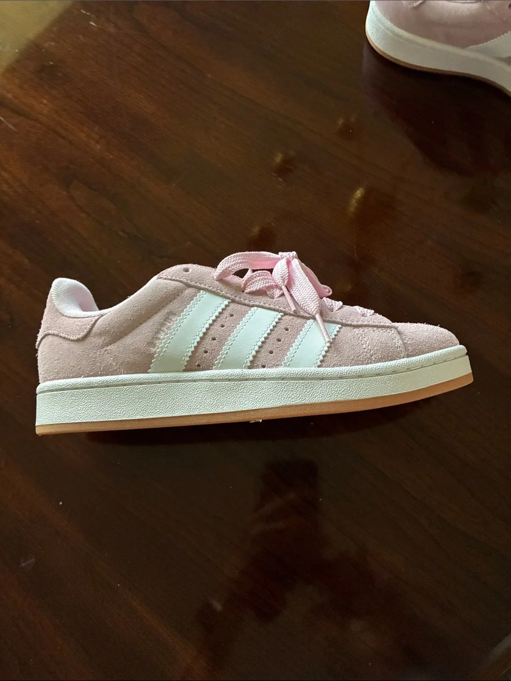adidas Pink Suede Women's Sneakers with White Stripes see note for size